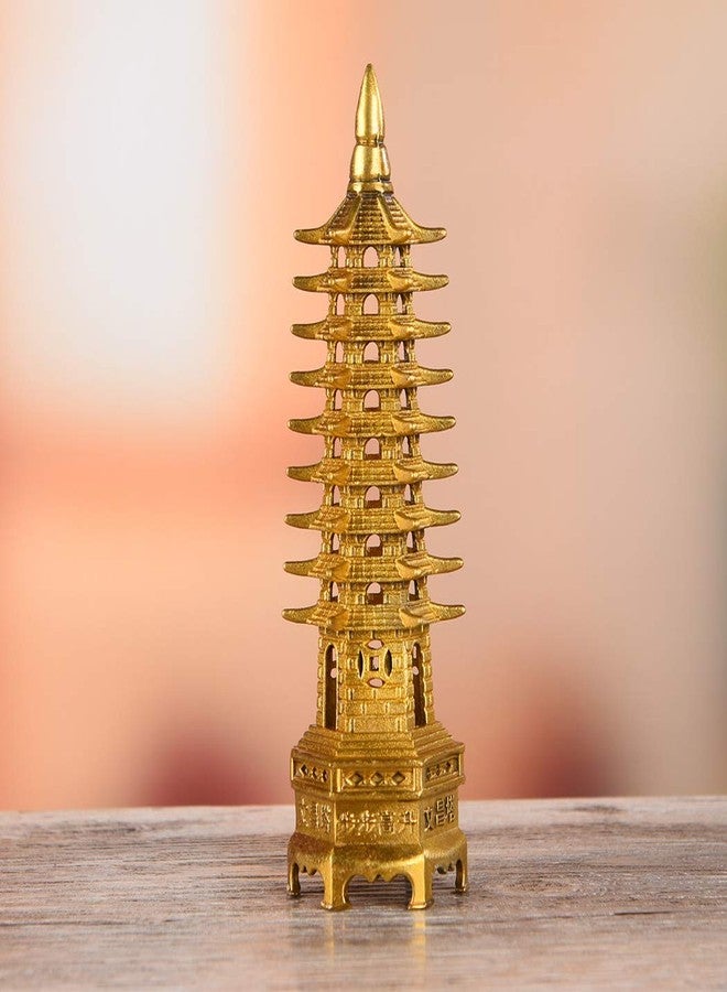 BRASSTAR Brass Feng Shui Statue Wenchang Pagoda Layer 9 Tower 6.3” Length Sculpture Office Home Desk Decor Artifacts Attract Career Fame Academic Wisdom Education Luck TQZDPT38 - Image 3