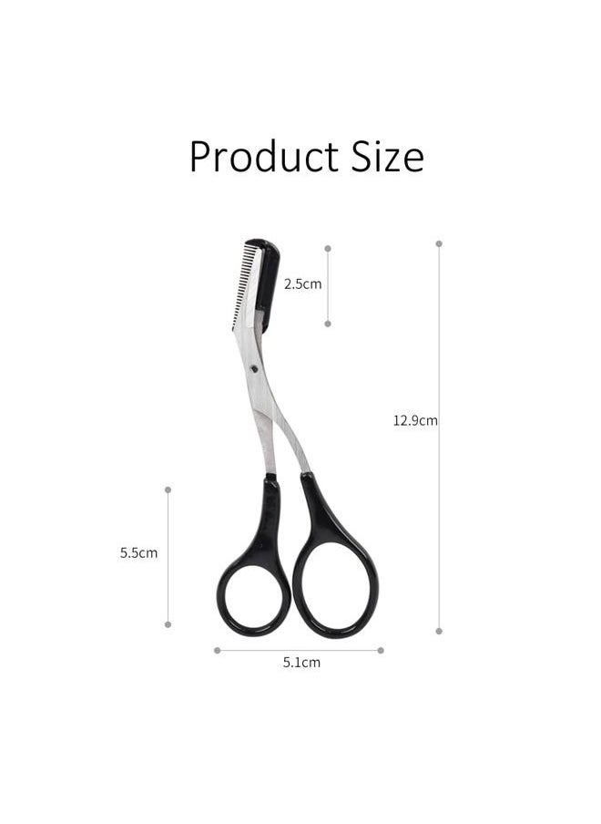 ericotry 2PCS Eyebrow Trimmer Scissor with Comb and Non Slip Finger Grips Eyelash Shaping Cut Comb Scissors Eyebrow Grooming Tool for Men and Women  - Image 2