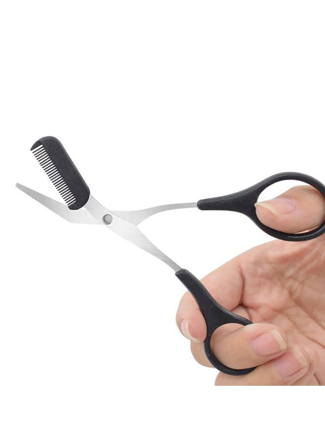 ericotry 2PCS Eyebrow Trimmer Scissor with Comb and Non Slip Finger Grips Eyelash Shaping Cut Comb Scissors Eyebrow Grooming Tool for Men and Women  - Image 4