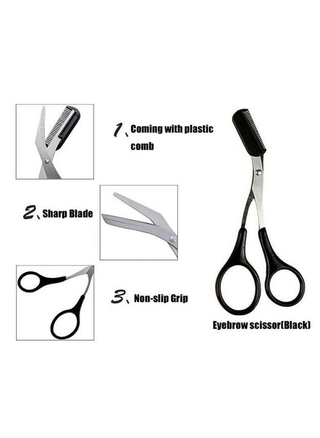 ericotry 2PCS Eyebrow Trimmer Scissor with Comb and Non Slip Finger Grips Eyelash Shaping Cut Comb Scissors Eyebrow Grooming Tool for Men and Women  - Image 3