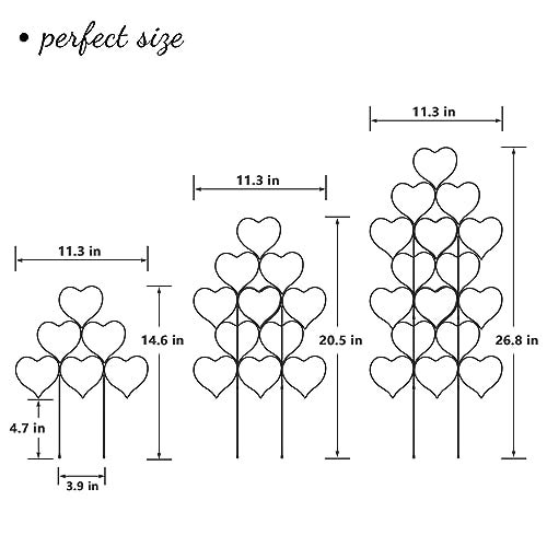 Ailibre Indoor Plant Trellis for Climbing Plants, Stackable Garden Trellis for Potted Plants, Small House Plant Trellis for Vine Ivy Flower Plant Support Outdoor DIY Metal Trellis 3 Pack, Black - Image 2