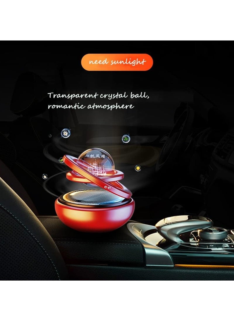 Generic - Solar Powered Air Freshener Only for Car Automatic Rotating Air Freshener Crystal Double Ring - Solar Accessories for Car Dashboard Solar Ring Design - Image 1