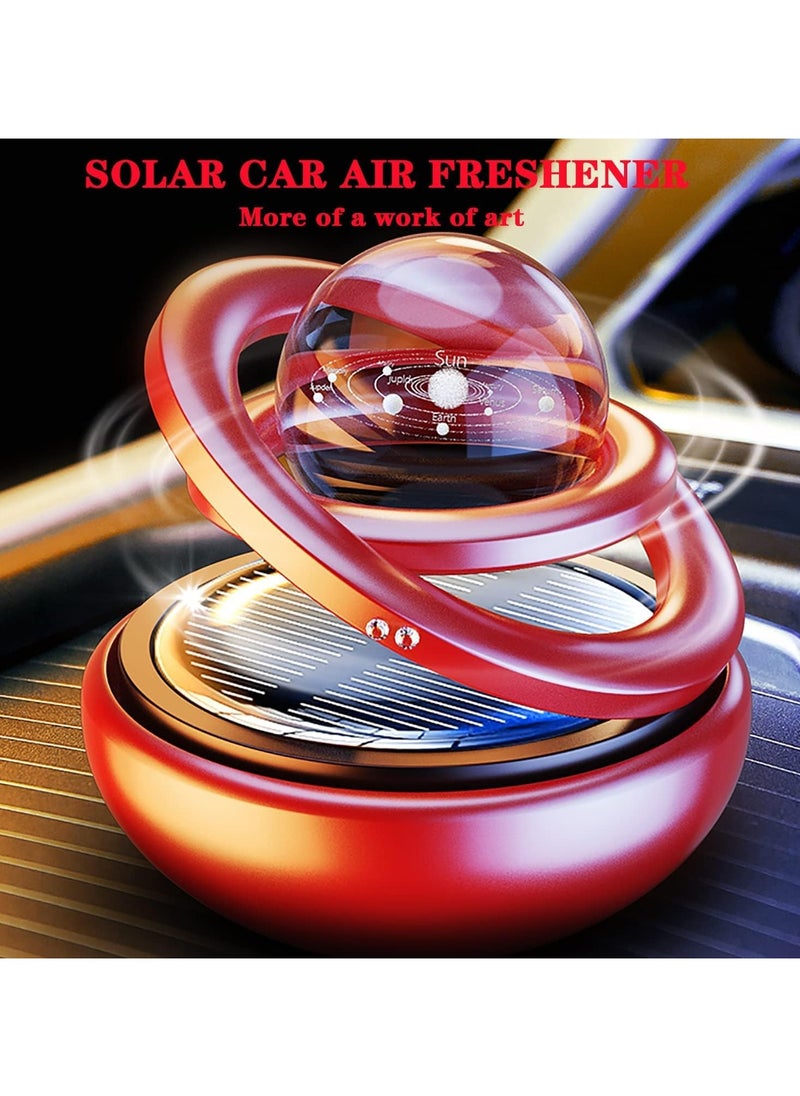 Generic - Solar Powered Air Freshener Only for Car Automatic Rotating Air Freshener Crystal Double Ring - Solar Accessories for Car Dashboard Solar Ring Design - Image 1