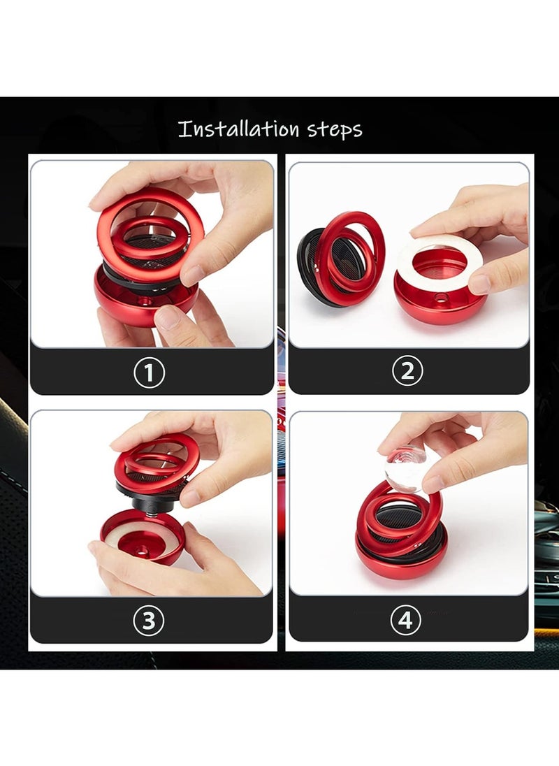 Generic - Solar Powered Air Freshener Only for Car Automatic Rotating Air Freshener Crystal Double Ring - Solar Accessories for Car Dashboard Solar Ring Design - Image 1