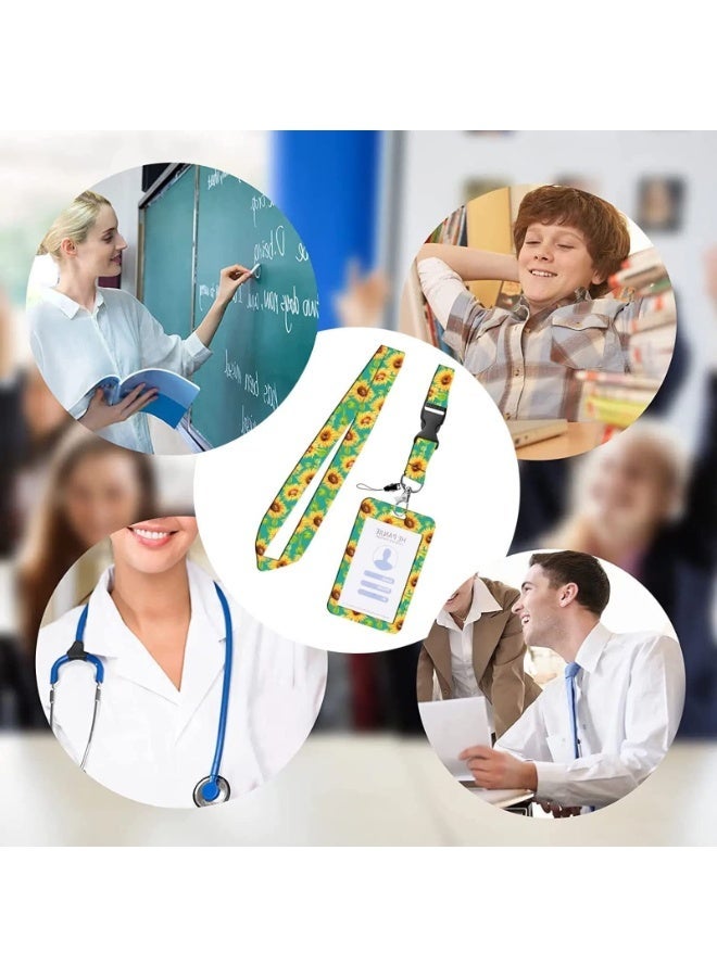 Sunflower Lanyard with Card Holder – Adjustable Waterproof Hidden Disability Awareness Set, Includes ID Badge Holder & Key Scroll for Office, School, Keys & Tickets - Image 4