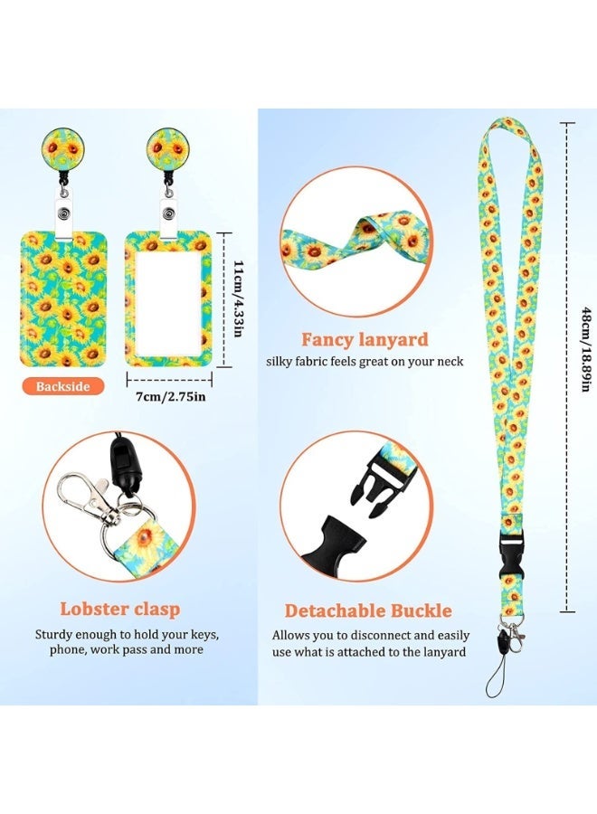 Sunflower Lanyard with Card Holder – Adjustable Waterproof Hidden Disability Awareness Set, Includes ID Badge Holder & Key Scroll for Office, School, Keys & Tickets - Image 3