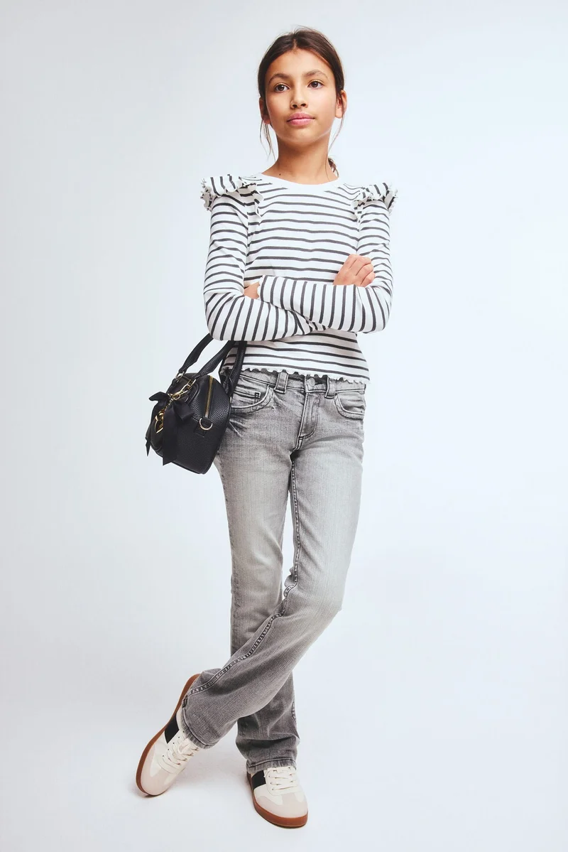 اتش اند ام جينز بساق بووت كت وخصر منخفض