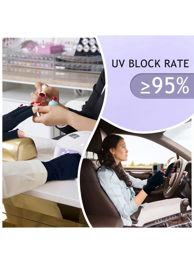 MIG4U Fingerless Moisturizing Gloves, Half Finger Touchscreen Beauty Glove for Eczema, SPA, Dry Hands, Skin Treatment, Summer Sun UV Protection (S/M, black-1pair) - Image 3