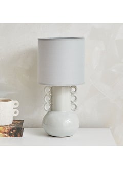 Novalie Pearl Speckled Ceramic Lamp Base with Shade 19 x 38 x 19