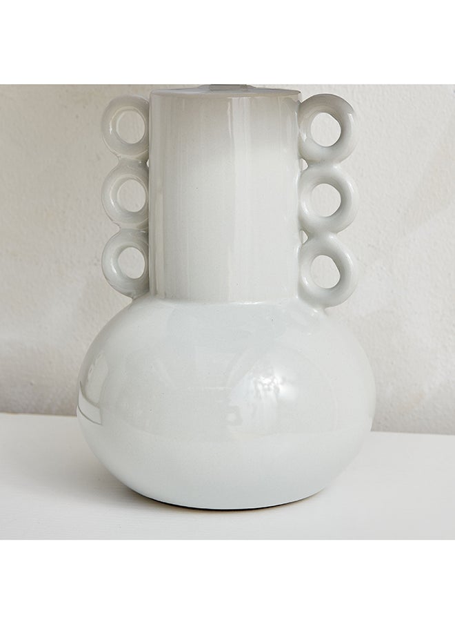 Home Box - Novalie Pearl Speckled Ceramic Lamp Base with Shade 19 x 38 x 19 - Image 1
