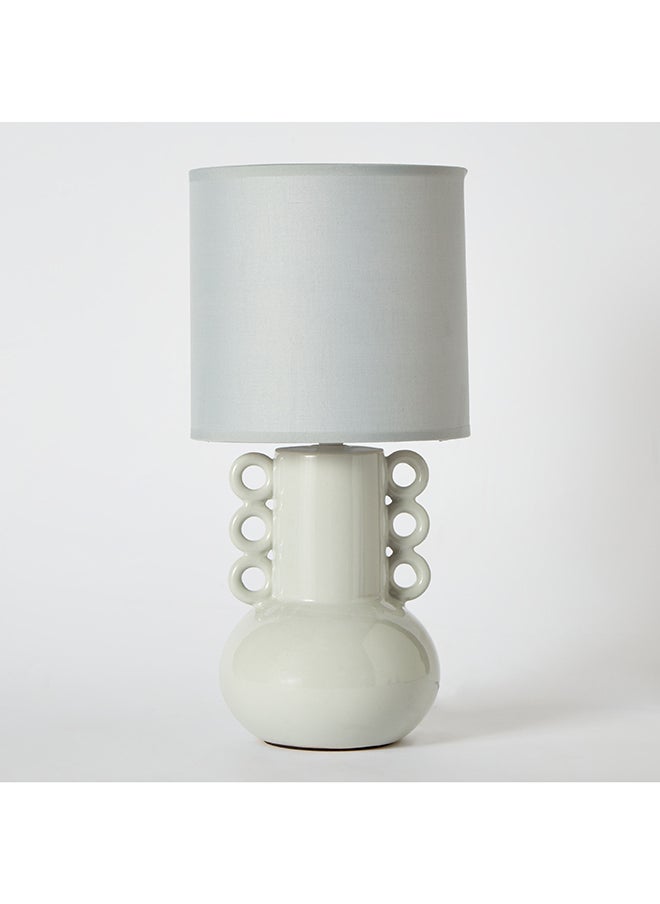 Home Box - Novalie Pearl Speckled Ceramic Lamp Base with Shade 19 x 38 x 19 - Image 1