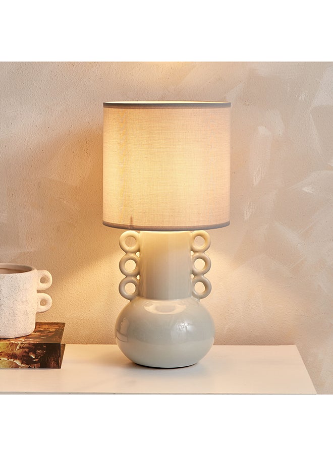 Home Box - Novalie Pearl Speckled Ceramic Lamp Base with Shade 19 x 38 x 19 - Image 1