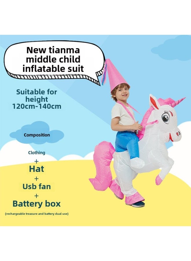 Funny Toy Mount Funny Costume Animal Prop Costume Dinosaur Inflatable Clothes Pants Children Adult-Color:Tianma—children - Image 1