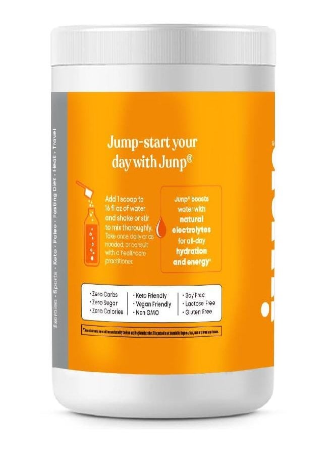 JUNP مسحوق إلكتروليت الترطيب من JUNP، مزيج مشروبات الإلكتروليتات، مزيج الترطيب، خالي من السكر، خالي من الغلوتين، 0 سعرات حرارية، 0 كربوهيدرات، صديق للكيتو، كوشير، 90 وجبة. (البرتقالي)  - Image 3