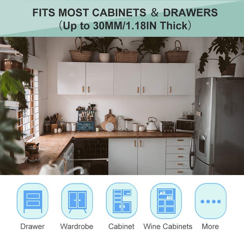 Eco-Baby Magnetic Cabinet Locks Child Safety for Drawers and Cabinets - Kitchen Child Proof Cabinet Locks - Baby Proofing Safety - Image 3