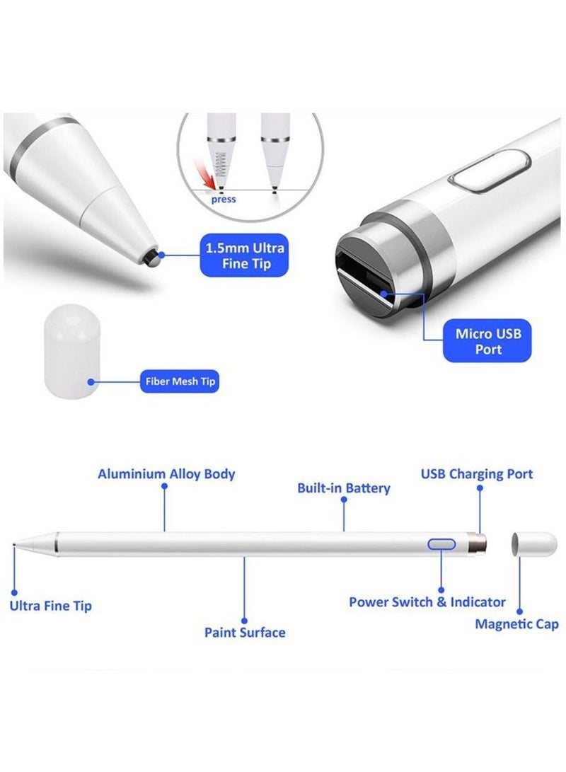 قلم ستايلس رقمي بالسعة لجهاز آيباد برو أبيض - Image 3