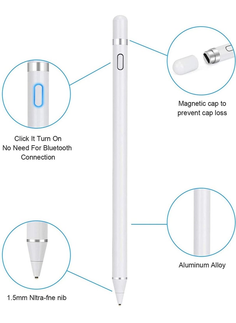 قلم ستايلس رقمي بالسعة لجهاز آيباد برو أبيض - Image 2