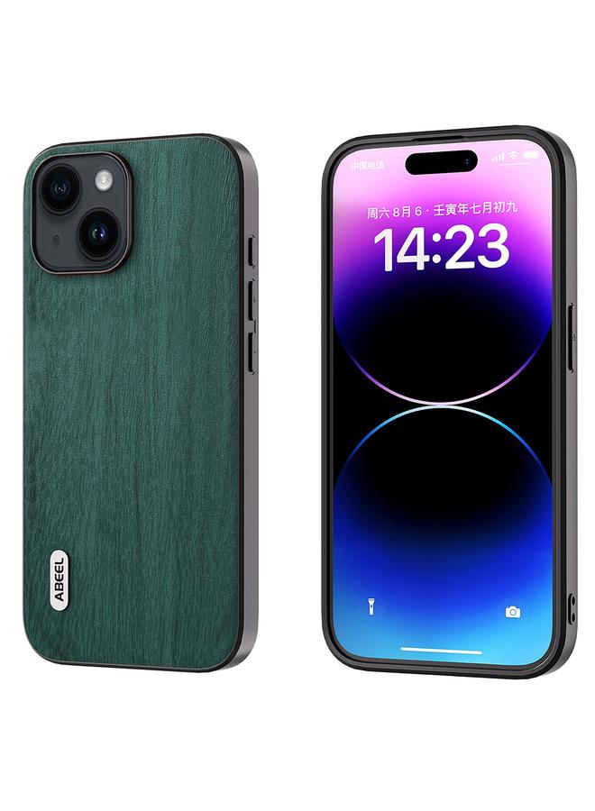 اس-توب جراب هاتف ABEEL من مادة البولي يوريثان بنسيج خشبي لهاتف iPhone 15 - Image 1