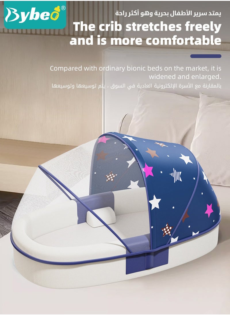 Bybeo Baby Lounger Bed, Infant Nest, Portable Newborns Sleeper Bassinets, Travel Baby Lounger for Boys Girls With 1 Canopy 1 Mosquito Net 1 Cushion 2 Shaping Pillow  - Image 2