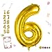 Smlpuame 40 inch Number Balloon 09 Gold Large Number 6 BalloonsDigital Balloons for Birthday Party Celebration Decorations Supplies Helium Foil Number Balloons for Wedding Anniversary - Image 2