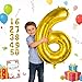 Smlpuame 40 inch Number Balloon 09 Gold Large Number 6 BalloonsDigital Balloons for Birthday Party Celebration Decorations Supplies Helium Foil Number Balloons for Wedding Anniversary - Image 4