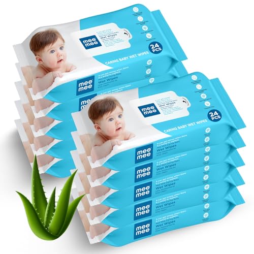 Mee Mee Soft Gentle Baby Wet Wipes (24 Wipes) Pack of 1 | Infused with Aloe Vera and Vitamin E | Paraben & Sulfate Free. - Image 1