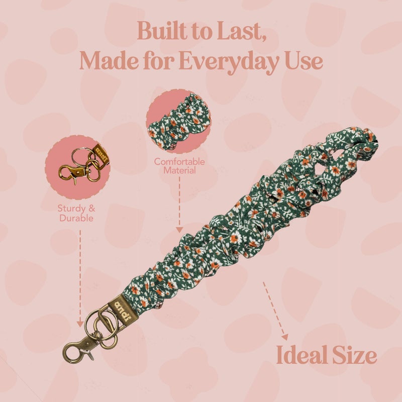 ANDI Neck Lanyard For Women - Scrunchie Cute Lanyard for Keys, Id Card Holder, Wallet - Aesthetic Long Lanyard (Green Floral) - Image 5