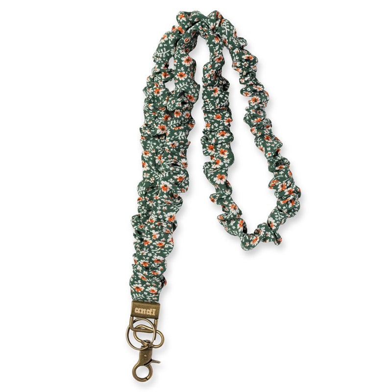 ANDI Neck Lanyard For Women - Scrunchie Cute Lanyard for Keys, Id Card Holder, Wallet - Aesthetic Long Lanyard (Green Floral) - Image 1