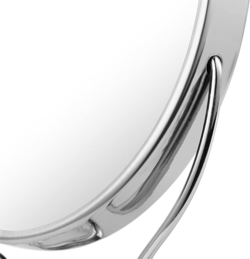 Double-sided vanity mirror with stainless steel stand – ideal for bathroom and makeup (Size 7) - Image 4
