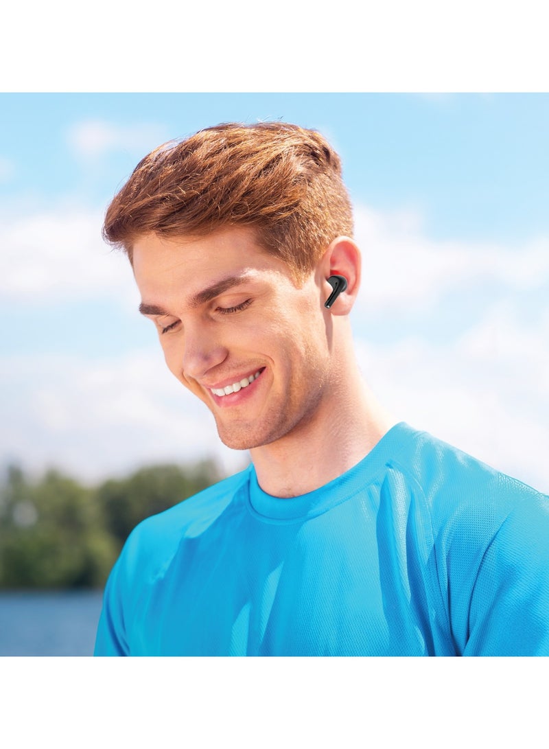 GREEN LION True Wireless Earbuds 4 G1 / Touch Control / Comfortable to Wear / ENC / High-Excursion Driver Speaker/ 25m Transmission Range/ Sweat Proof Earbuds for Gym/High Quality Earphone for Calls, Music & Outdoor Activities - Black - Image 2