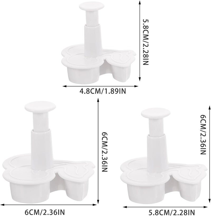 IMIKEYA Cherry Cookie Cutter Set 3pcs Plastic Baking Cookie Mold DIY Biscuit Cutter Kitchen Bakery Tool for Pastry and Fondant Decorating - Image 2