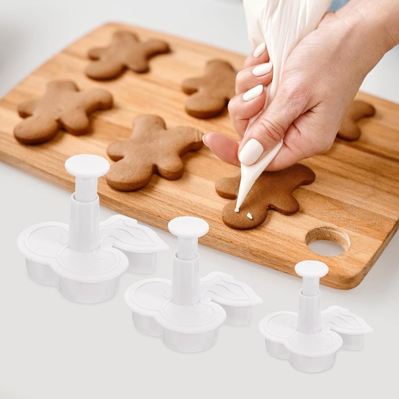 IMIKEYA Cherry Cookie Cutter Set 3pcs Plastic Baking Cookie Mold DIY Biscuit Cutter Kitchen Bakery Tool for Pastry and Fondant Decorating - Image 5