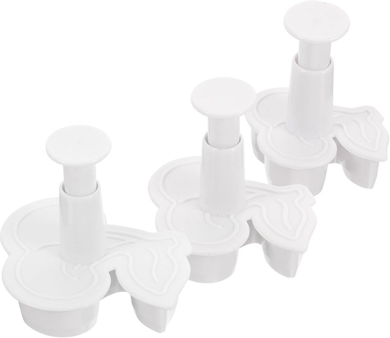 IMIKEYA Cherry Cookie Cutter Set 3pcs Plastic Baking Cookie Mold DIY Biscuit Cutter Kitchen Bakery Tool for Pastry and Fondant Decorating - Image 1
