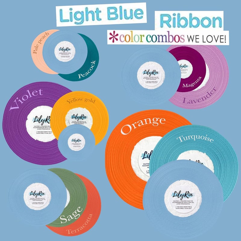 LilyRin Light Blue Ribbon 1/4 Inches 36 Yards Satin Roll Perfect for Art, Wedding, Wreath, Baby Shower, Packing Birthday, DIY Hair Accessories Scrapbooking Wrapping Christmas Other Projects Sky Color - Image 5