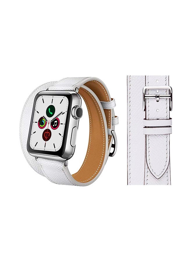 NIBEMINENT Double Tour Replacement Band For Apple Watch Series 5/4/3/2/1 White