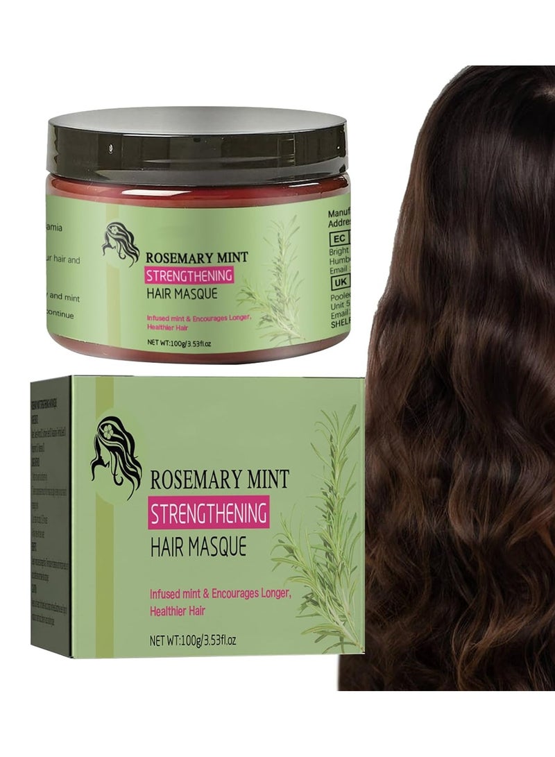 DubaiGallery مجموعة منتجات تصفيف الشعر العضوية بالروزماري والنعناع الغنية بالبيوتين والمحفزة لنمو الشعر من أجل شعر أقوى وأكثر صحة، 4 قطع - Image 5