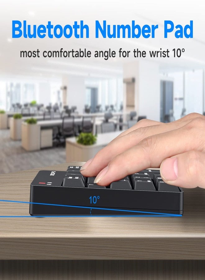 MOFII Bluetooth 5.1 Number Pad Wireless Numeric Keypad Silent 19 Keys USB Keypads, Portable Financial Accounting Numpad 10 Key for Laptop/Notebook/Surface Pro/PC - Black - Image 4