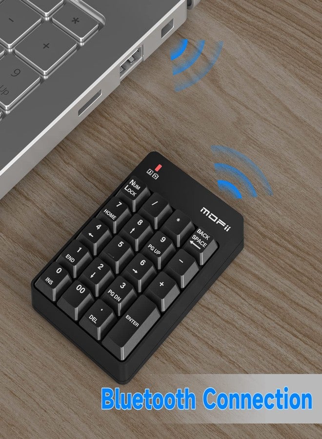 MOFII Bluetooth 5.1 Number Pad Wireless Numeric Keypad Silent 19 Keys USB Keypads, Portable Financial Accounting Numpad 10 Key for Laptop/Notebook/Surface Pro/PC - Black - Image 2