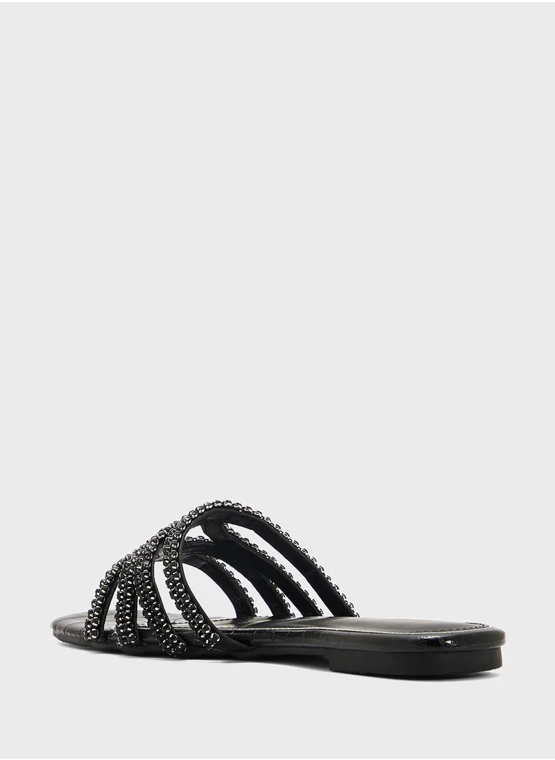 خزانة Sparkly Flat Sandal