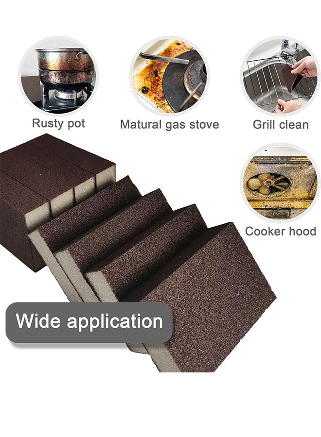 8pc Carborundum Sponge Nano Emery Sponges Caspian Stone Pot Clean Brush Rust Eraser Grit Scouring Pads Pot Cleaning Pads with Carborundum Washing Kitchen Cleaner Tool(thickness-1inch)  - Image 3