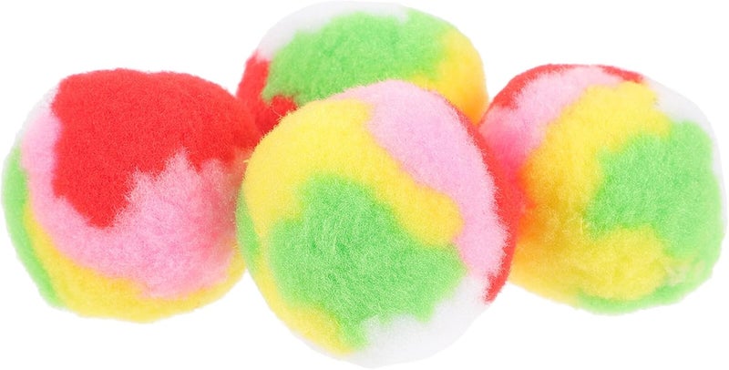 Alasum 4pcs Colorful Cat Plush Fuzzy Ball Interactive Scratching Balls for Indoor Cats and Kittens Pet Entertainment - Image 1