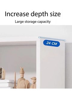 fashionhome Multipurpose Multi-Tiers Modern Design Bookshlef Large 2 Door Storage Cabinet With Drawer Vertical Economical Against Wall Floor Shelf Bookcase Rack 15 mm Thick Wood Sheet for Living Room Home Office Furniture 60x24x182 cm  - Image 2