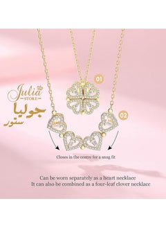 2-In-1 Lucky Clover Leaf Cute Heart Necklace Tiny 14k Gold Heart Pendant Choker Necklaces Small Gold Love Open Heart Chain Necklace for Women Dainty Gold Necklace Gifts for Her By Julia Store - pzsku/ZF2CAA7DCF02F21CE1368Z/45/_/1716325927/36858a0b-9765-43ec-972c-4655fde3969e