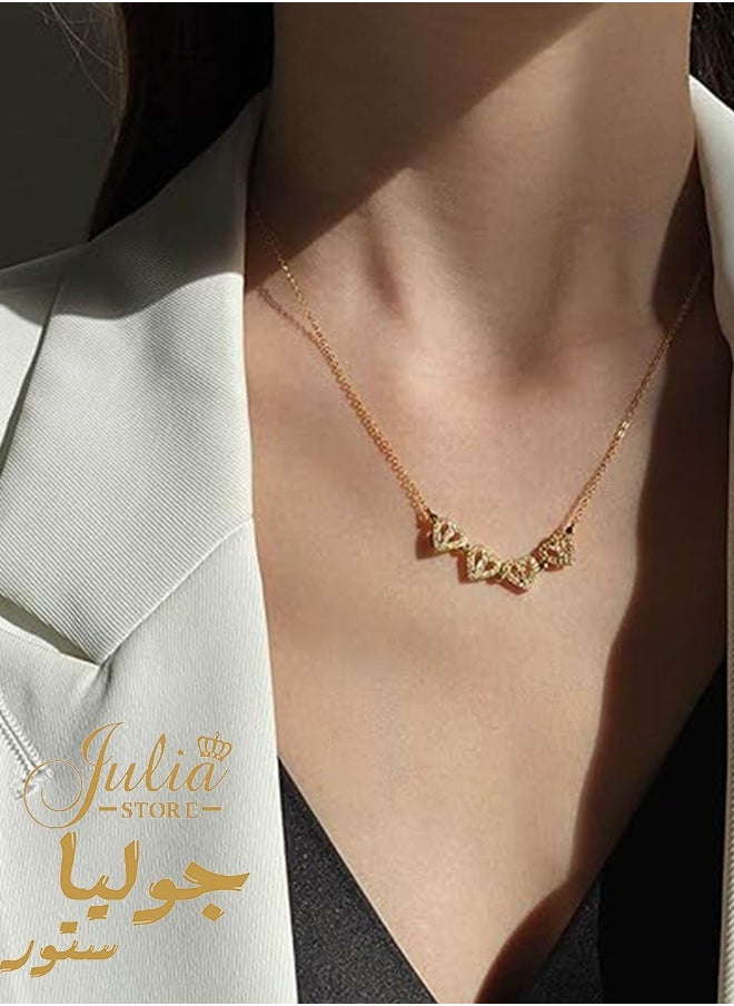 Julia Store - 2-In-1 Lucky Clover Leaf Cute Heart Necklace Tiny 14k Gold Heart Pendant Choker Necklaces Small Gold Love Open Heart Chain Necklace for Women Dainty Gold Necklace Gifts for Her By Julia Store - Image 1