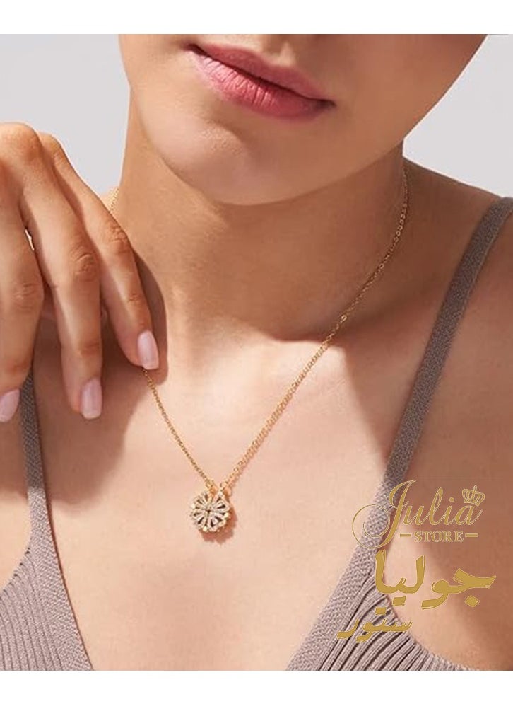 Julia Store - 2-In-1 Lucky Clover Leaf Cute Heart Necklace Tiny 14k Gold Heart Pendant Choker Necklaces Small Gold Love Open Heart Chain Necklace for Women Dainty Gold Necklace Gifts for Her By Julia Store - Image 1