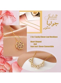 2-In-1 Lucky Clover Leaf Cute Heart Necklace Tiny 14k Gold Heart Pendant Choker Necklaces Small Gold Love Open Heart Chain Necklace for Women Dainty Gold Necklace Gifts for Her By Julia Store - pzsku/ZF2CAA7DCF02F21CE1368Z/45/_/1716325987/70c97955-d243-42ad-b2d7-5925a2a2e2ca