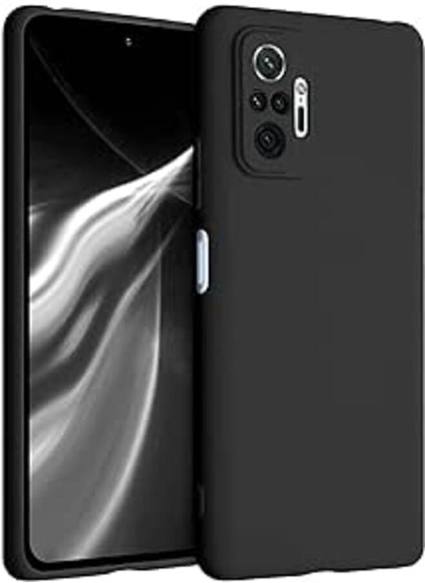 جراب حماية كاميرا ناعم من السيليكون مع بطانة من الألياف الدقيقة لهاتف Xiaomi Redmi Note 10 Pro (4G) (أسود)