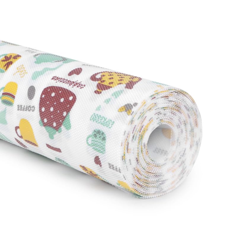 STYEVA Printed Anti-Slip Shelf Liner Mat Sheet for Drawers, Shelves, Tables, Cupboards, Fridge, Kitchen, Home, and Office - 45 CM X 5 M (Butter Paper-1) - Image 1