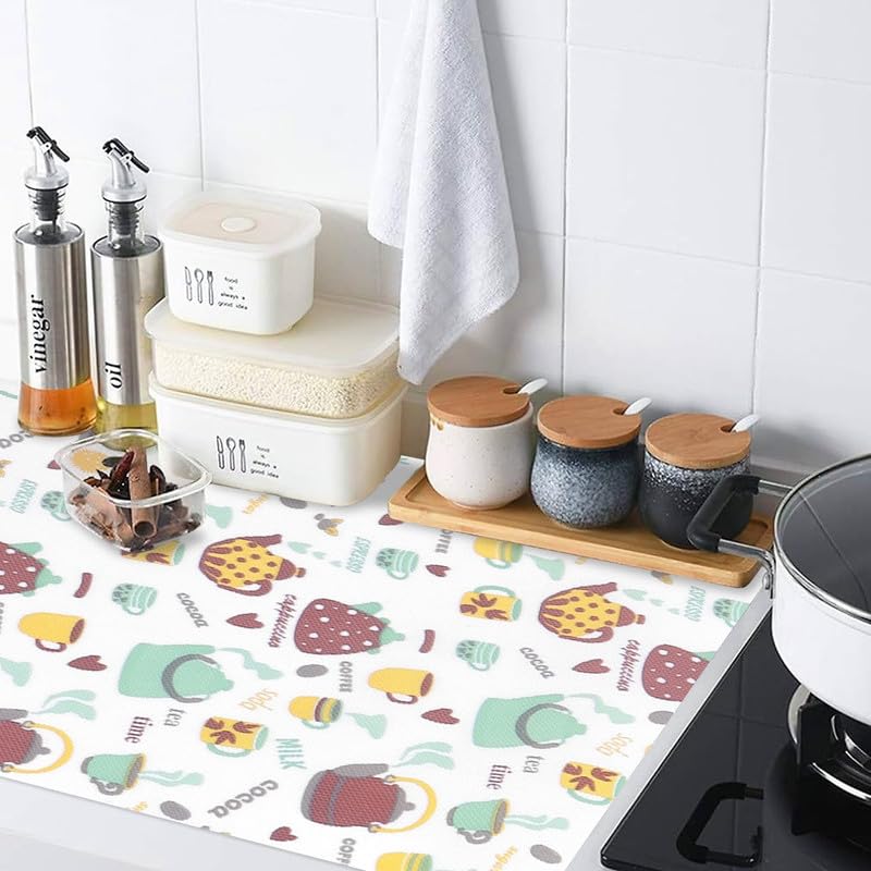 STYEVA Printed Anti-Slip Shelf Liner Mat Sheet for Drawers, Shelves, Tables, Cupboards, Fridge, Kitchen, Home, and Office - 45 CM X 5 M (Butter Paper-1) - Image 4