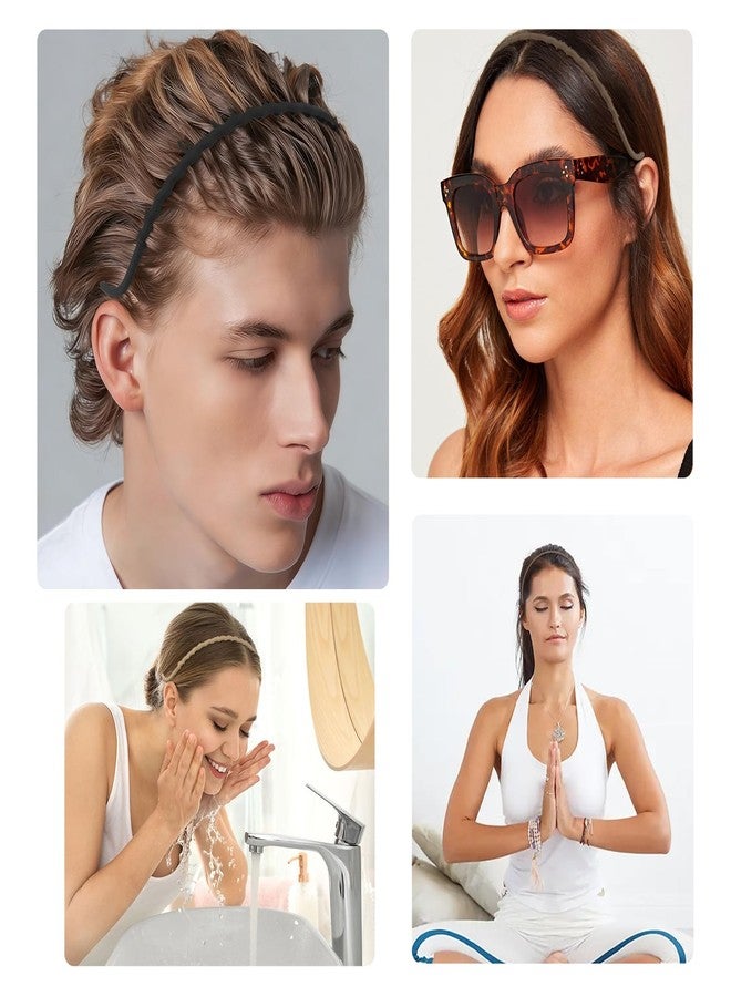 كافتي أطواق شعر متعرجة من CAVETEE للنساء، أطواق شعر بمشط على شكل مخلب لمرتدي النظارات، لا تسبب ضغطًا، طوق شعر بلاستيكي بأسنان، أطواق شعر من التسعينيات للنساء والفتيات (3، سلسلة بنية) - Image 5
